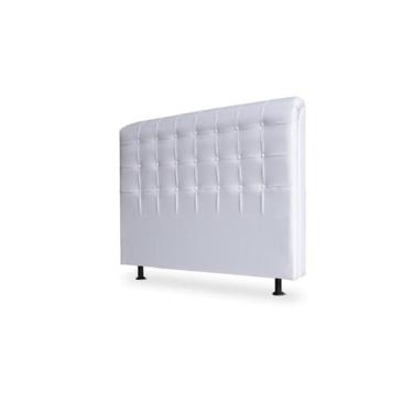 Imagem de Cabeceira De Cama Box Ana King 195cm X 118cm Couro Branco Mz Decor - M