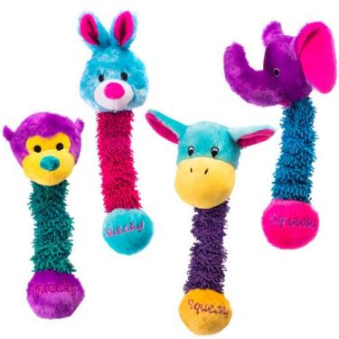 Imagem de Brinquedo Cachorro Pelúcia Pet Elásticas MADOG Kit com 4