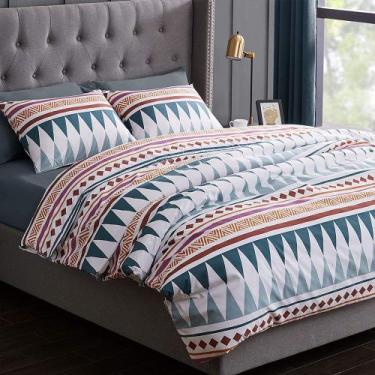 Imagem de Edredom casal queen boho 400 fios 260x260cm + duas fronhas - ESPAÇO CA