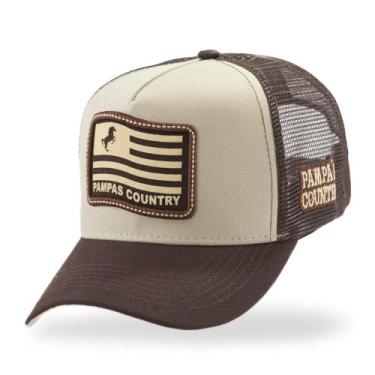 Imagem de Boné Peão Rodeio Bandeira Exclusiva Pampas Country Estilo Sertanejo - 