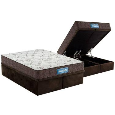Imagem de Cama Box Baú King: Colchão Ortopédico Probel D28 / Ep Double Face + Base Brown(193X203)