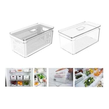 Imagem de Kit 2 Caixa Organizadora Geladeira Frutas Verduras 5 Litros - OU