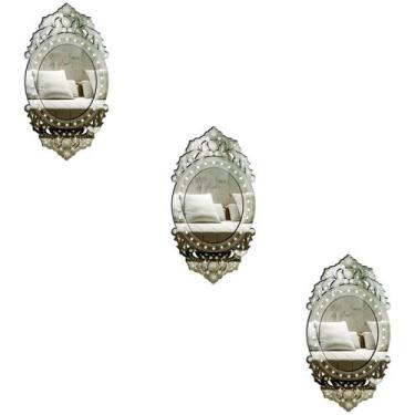 Imagem de Kit 3 Espelhos Decorativos venezianos  Pegui 32x16 3890 - CREATUS, pra