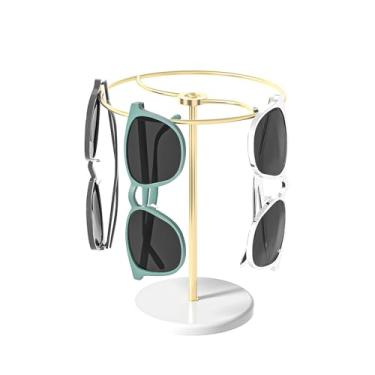 Imagem de Justsoso Suporte Organizador de Óculos de Sol Giratório 360°, Suporte para Exibição de Óculos, Suporte para Óculos para Mesa de Cabeceira, Mesa de Quarto Ou Loja À Venda(Armação de Metal + Base de Acr