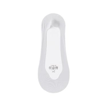 Imagem de chanstore 3 pares - Meias femininas invisíveis de seda gelo de malha de boca rasa verão meias curtas de salto alto finas - cinza claro