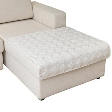 Imagem de Eismodra Capas de sofá seccionais, capa de sofá em forma de L protetor de móveis para cães gatos pet Chaise Lounge 3 almofadas sofá Cadeiras de Namoradeira,Branco 91,44 x 91,44 cm (apenas 1 peça)