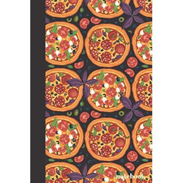 Imagem de Notebook: 6x9 ruled journal (eu A5) lined paper, Great for taking notes, journaling, doodling, drawing, planning, composition or sketchbook - Pizza ... food funny present - Cool Yummy pattern