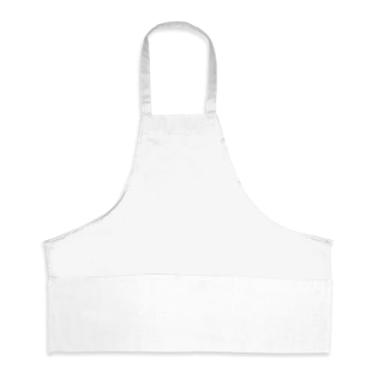 Imagem de Avental de babador aprovado pelo chef de 63,5 cm | Blusa profissional de meio comprimento com (2) bolsos frontais para restaurante, cozinha, padaria, açougueiro | Gravatas ajustáveis, unissex, lavável