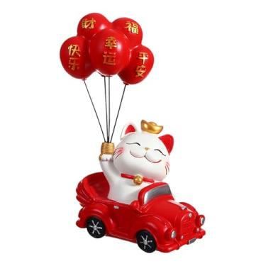 Imagem de Generic Gato da sorte Balão Escultura Decoração de mesa Resina Festa Presente Artesanato Escultura Bonita Estátua Criativa para Entrada Estante, Style a