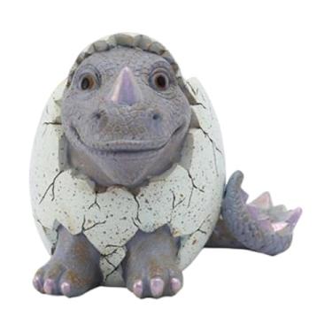 Imagem de IEUDNS Vaso de flores em forma de dinossauro, vaso de escultura, bonsai, vaso de flores exclusivo para presente de inauguração, Cinza