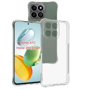 Imagem de USTIYA Capa para Honor X7C/Honor 200 Smart Clear TPU quatro cantos capa de proteção de grau militar transparente macia