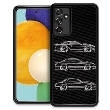 Imagem de CARLOCA Compatível com Samsung Galaxy A14 5G, preto e branco vetor carro design arte moda padrão design para meninas à prova de choque anti-arranhões capa traseira rígida PC para Samsung Galaxy A14 5G