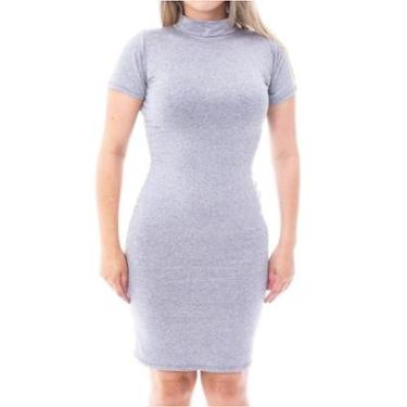 Imagem de Vestido Moda Vício Mídi Justo Gola Alta Manga Curta Feminino-Feminino