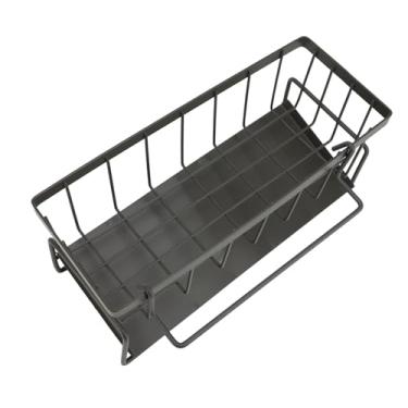 Imagem de Organizador de Pia, Suporte de Rolha de Pia Multifuncional, Rack de Drenagem Com Cabide Removível Montado na Parede, Cesta de Suporte de Esponja de Prato de Aço Carbono para Pias