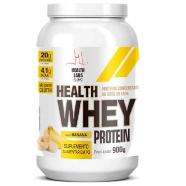 Imagem de Whey Protein Sabor Banana, 20gr Proteína 4,1gr BCAA, Pós-Treino - Health Labs 900g