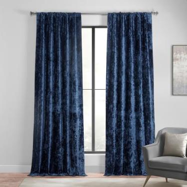 Imagem de HPD Half Price Drapes Cortinas de veludo Lush Crush – Cortina de escurecimento de ambiente de 300 cm de comprimento para quarto e sala de estar, visual luxuoso, design de bolso de haste, (1 painel),