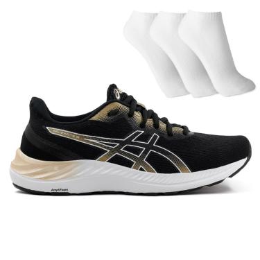 Imagem de Tenis Asics Gel Excite 8 + 3 pares de meia Preto  feminino