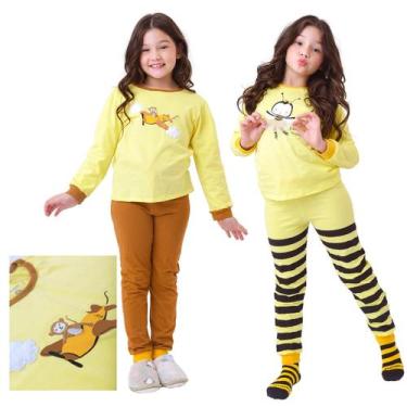 Imagem de Kit Pronto 4 Peças Pijama Macio Comprido, Longo Infantil 2 Camisas  2 