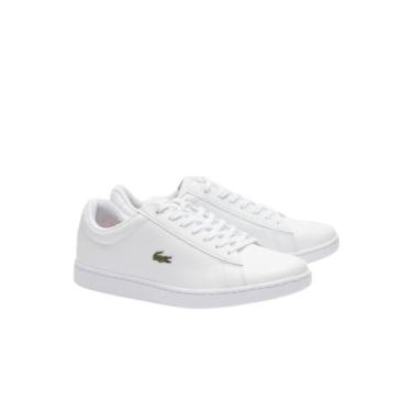 Imagem de Lacoste Tênis feminino de couro Hydez, Branco/Ouro, 40
