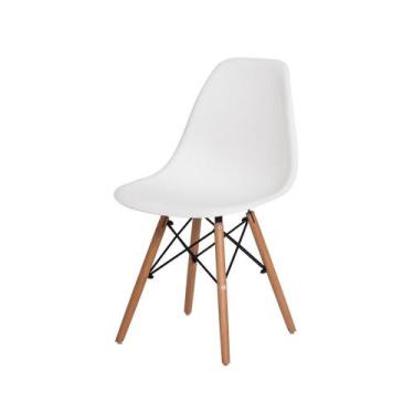 Imagem de Cadeira Eiffel Eames DSW Branco Base Madeira - Cadeiras INC