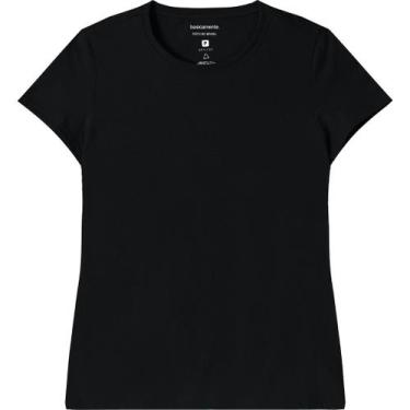 Imagem de Blusa Feminina Manga Curta Basicamente Ref. 123986, Preto, GG