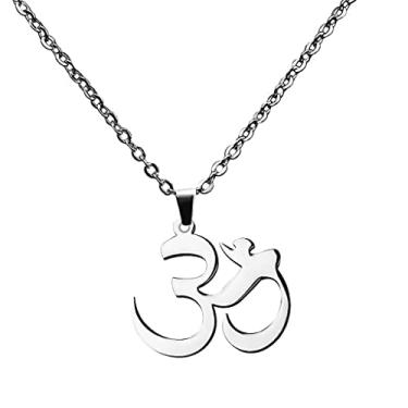 Imagem de Pingente de Om Inoxidável Símbolo Sânscrito Amuletos Budismo
