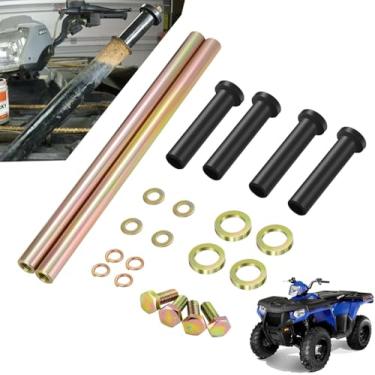 Imagem de FUZIDDN Kit de eixo de bucha A-ARM frontal atualizado 7501093 para Polaris Sportsman 400 500 570 600 700 800, Trail Blazer 250 330 400, etc. Kit de buchas de braço inferior frontal com eixo