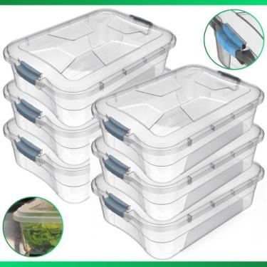 Imagem de Caixa Organizadora Container 6 Litros C/ Tampa e Trava Translúcida - U