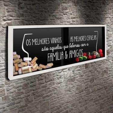 Imagem de Porta Rolhas e Tampinhas Panorâmico - Colecionamos momentos - Quadro N