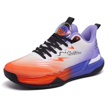 Imagem de DEUTEBOLN Tênis de basquete masculino, moderno, respirável, confortável, leve, para corrida, atlético, cadarço, antiderrapante, esportivo, para uso ao ar livre, 02 Roxo, 8