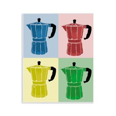 Imagem de Stupell Industries Design de arte de placa de parede estilo pop café expresso por Daniela Santiago, 28 x 35 cm