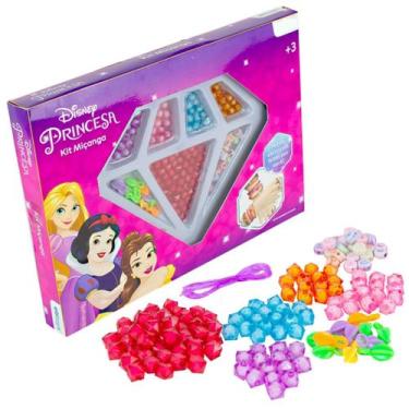 Imagem de Kit Miçangas Princesas Disney Coloridas Pulseira Colar 120pç - Etitoys