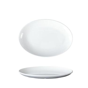 Imagem de Prato de restaurante retangular branco, prato anti-queda de porcelana de fast food comercial-7112
