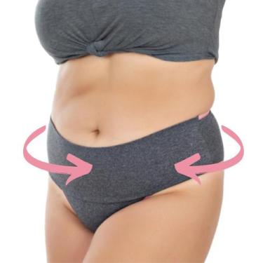 Imagem de Kit 6 Calcinha Cós Alto Compressão Barriga Plus Size Fitness Viére, 54