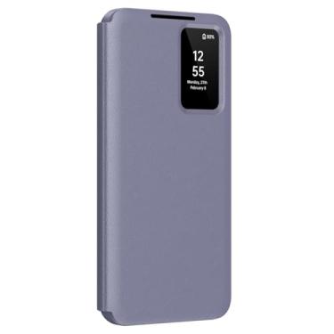 Imagem de LYJSMGZ Capa de couro para Samsung Galaxy Z Fold 6, Smart View Flip Wake Up Wallet Cover Slim Kickstand Folio Case, Roxo, Fold 6