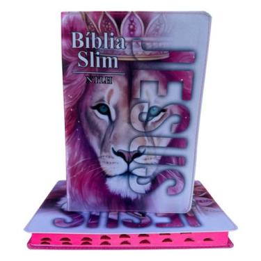 Imagem de Bíblia Slim Ntlh leão Jesus Pink - Compacta - central