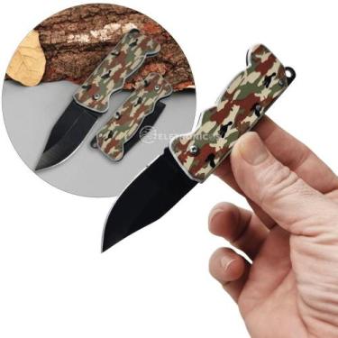 Imagem de Mini Canivete Retrátil em Aço Inoxidável Camuflado com Lâmina de 5cm P