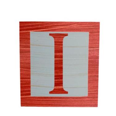 Imagem de Cubo Azul Letra Vermelha com Aplique Festa Chá de Bebê Decoração 8x8x8