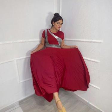 Imagem de Vestido de Dança Coreografia Prata Moda Evangélica Feminina - Miss Flo