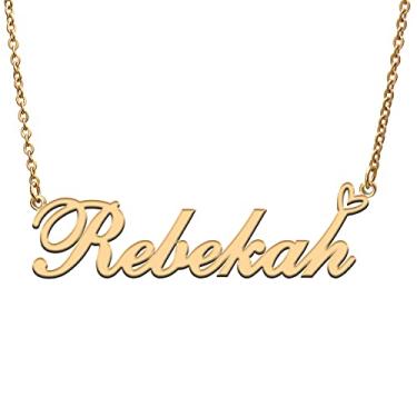 Imagem de RONKAH Colar de nome personalizado personalizado com coração colar de nome personalizado para mulheres colar de moda pessoal melhor presente para menina, mãe, filha, amizade, Natal, aniversário,