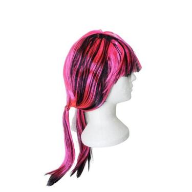 Imagem de Peruca Monstrinha Pink c/ Preto 55 cm cosplay - Lynx produções