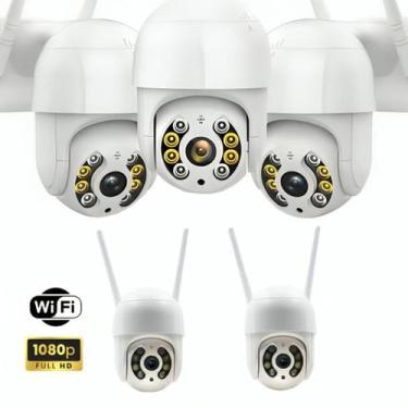 Imagem de Kit 5 Câmeras Ip Wifi A8 Hd Branco Externa 1080p Infravermelho - CAM 4