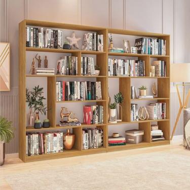 Imagem de Kit 2 Estante para Livros 180cmx240cm 4 Prateleiras Seattle Yescasa