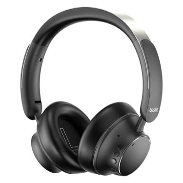 Imagem de Basike Fones de Ouvido Bluetooth com Cancelamento de Ruído, Headphone ANC Adaptáveis, Conexão Dupla, Dobráveis, 50h de Reprodução (Preto)
