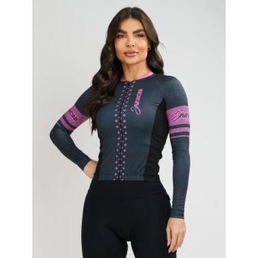 Imagem de Camisa Para Ciclismo Manga Longa Feminina Evolution Rosa Savancini (33