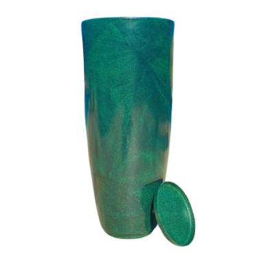 Imagem de Vaso De Planta Grande Cone Brilhante Luxo Decorativo Gg (verde)