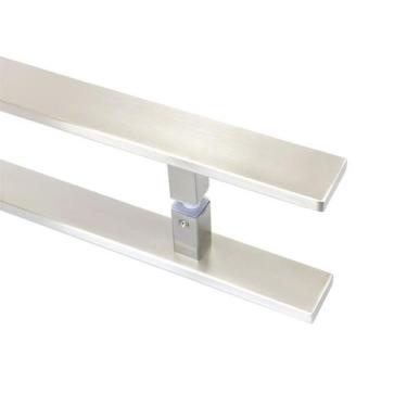 Imagem de Puxador Porta Duplo Em Aço Inox 75cm Modelo Flat - DECORPLACE
