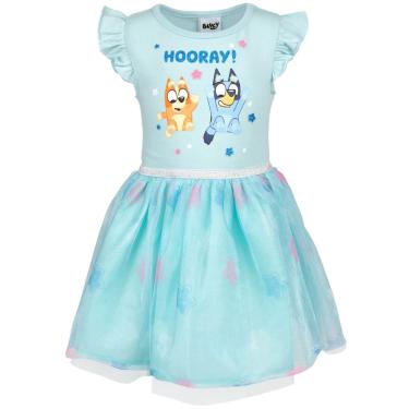 Imagem de Vestido Bluey Bingo Little Girls de 7 a 8 anos com mangas esvoaçantes