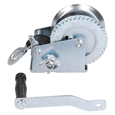 Imagem de Guincho resistente de 544 kg com alça de 8 m, cabo de manivela guincho para reboque de barco, aço carbono, resistente ao clima e prático