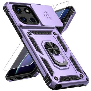 Imagem de Weycolor Capa para Moto G Stylus 2025 com capa para lente de câmera, protetor de tela HD, proteção contra quedas de grau militar de 3 m, suporte de anel magnético, capa protetora para celular, lavanda